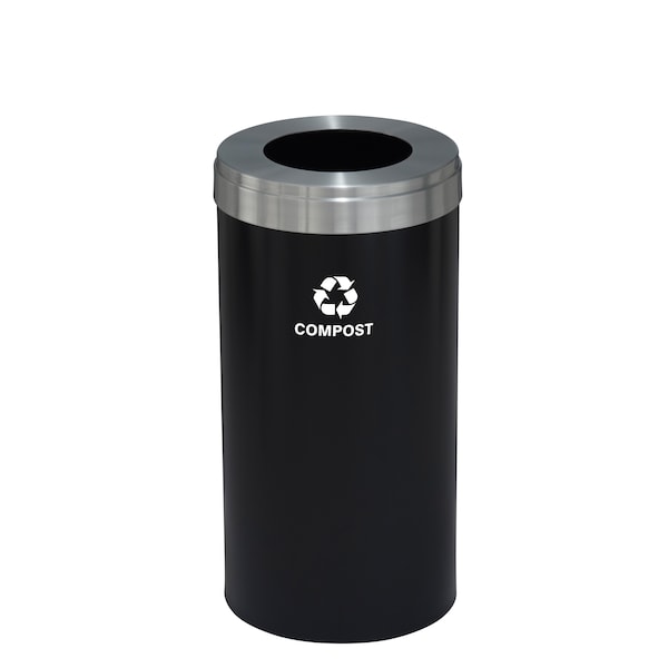 Glaro Waste Receptacle, Liner, 16 gal., Satin Bla W-1532BK-SA-W6RL - main