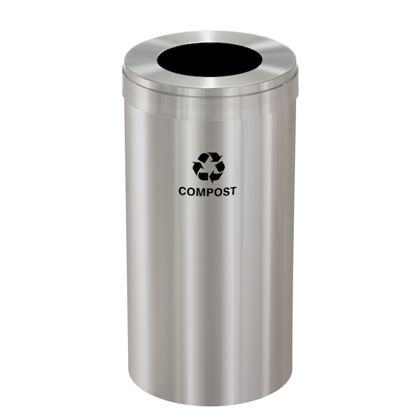 Glaro Waste Receptacle, Liner, 16 gal., Silver/Si W-1532SA-SA-W6RL - main