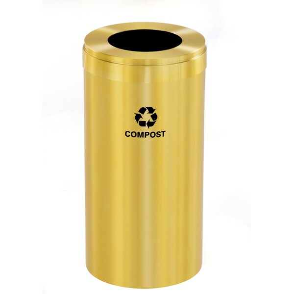 Glaro Waste Receptacle, No Liner, 23 gal., Satin W-1542BE-BE-W6RL - main