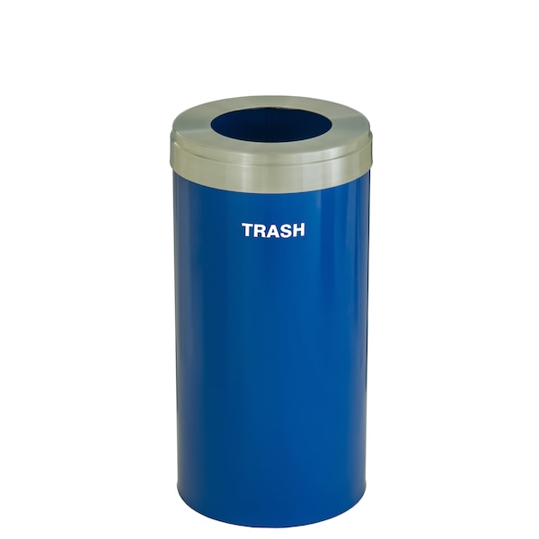 Glaro Waste Receptacle, No Liner, 23 gal., Blue/S W-1542BL-SA-W5 - main