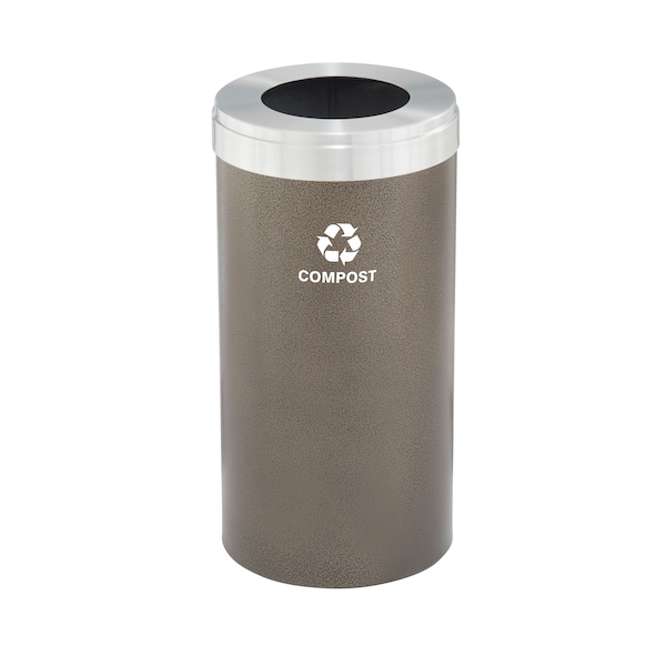 Glaro Waste Receptacle, No Liner, 23 gal., Bronze W-1542BV-SA-W6RL - main