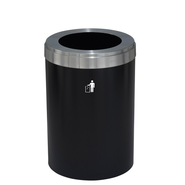Glaro Waste Receptacle, Liner, 33 gal., Satin Bla W-2032BK-SA-W1 - main