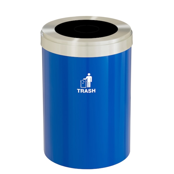 Glaro Waste Receptacle, Liner, 16 gal., Blue/Silv W-2032BL-SA-W3 - main