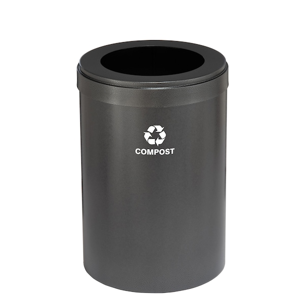 Glaro 16 gal Trash Can, Silver Vein W-2032SV-SV-W6RL