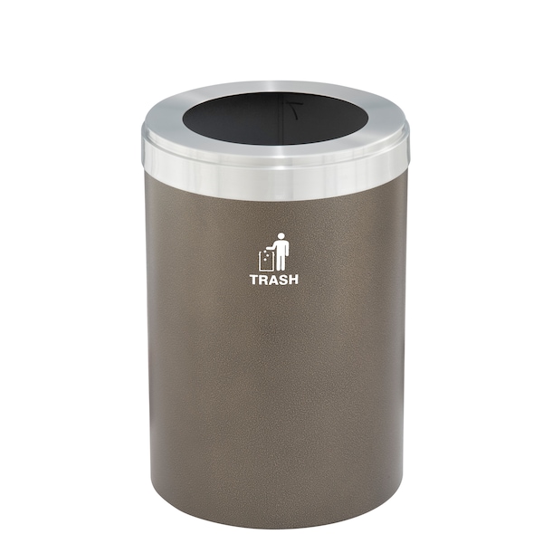 Glaro Waste Receptacle, No Liner, 41 gal., Bronze W-2042BV-SA-W3 - main