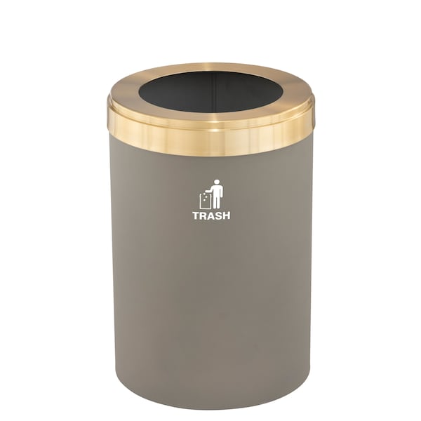Glaro Waste Receptacle, No Liner, 41 gal., Nickel W-2042NK-BE-W3 - main