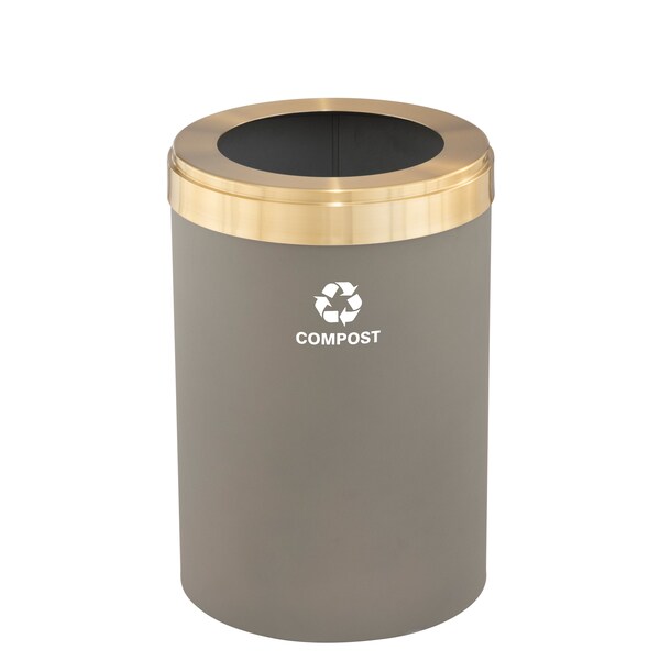 Glaro Waste Receptacle, No Liner, 41 gal., Nickel W-2042NK-BE-W6RL - main