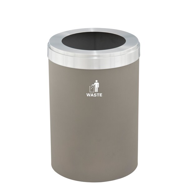 Glaro Waste Receptacle, No Liner, 41 gal., Nickel W-2042NK-SA-W2 - main