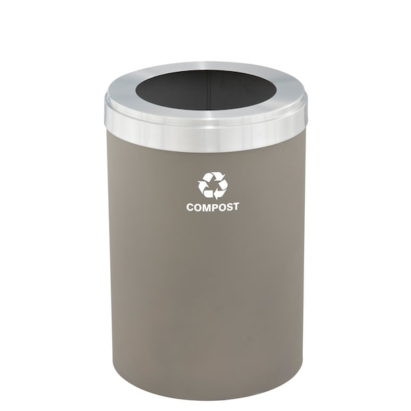 Glaro Waste Receptacle, No Liner, 41 gal., Nickel W-2042NK-SA-W6RL - main