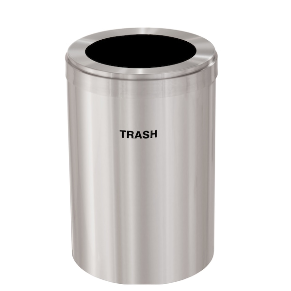 Glaro Waste Receptacle, No Liner, 41 gal., Silver W-2042SA-SA-W5 - main