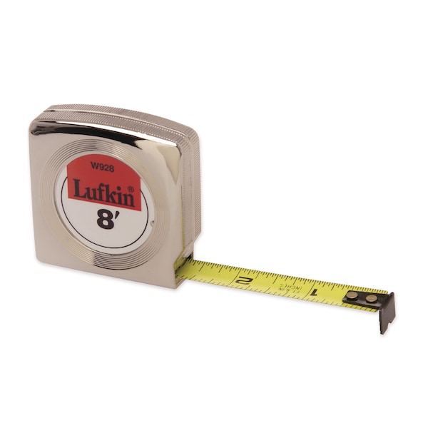 Crescent Lufkin 1/2" x 3m/10' Mezurall Chrome Case SAE/Metric Yellow Clad Power Return Tape Measure W9210ME - main