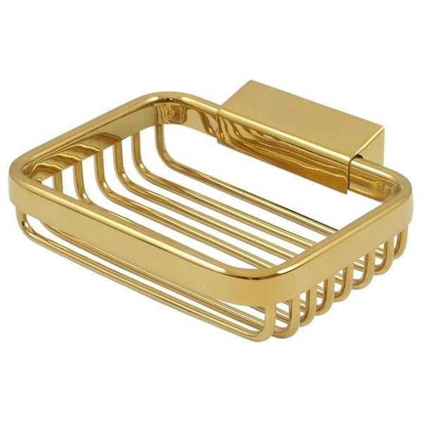 Deltana Wire Basket, 4-1/2" Rectangular Soap Holder Lifetime Brass WBR4535CR003