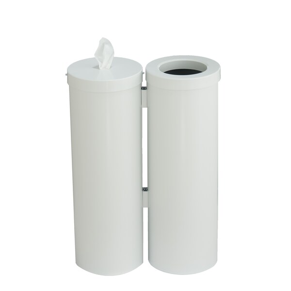 Glaro Gym Wipes Station, Dispenser/Receptacle, W WD1030-WH