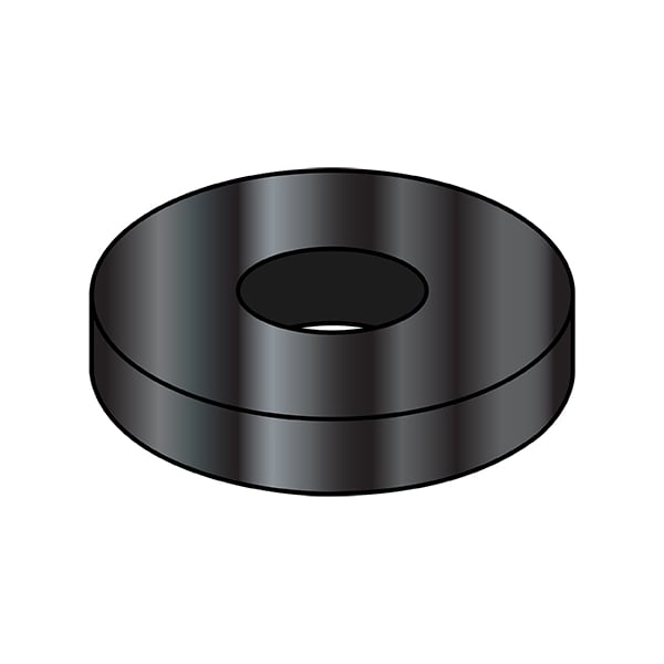 Zoro Select Fender Washer, Fits Bolt Size 1/4" , 18-8 Stainless Steel Black Oxide Finish, 3000 PK 1420WF188B - main