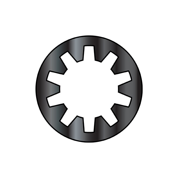 Zoro Select Internal Tooth Lock Washer, For Screw Size #2 Spring Steel, Black Oxide Finish, 10000 PK 02WIB - main