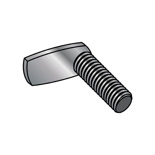 Zoro Select Weld Stud, #6-32, 0.75 in, Right-Angle, Steel