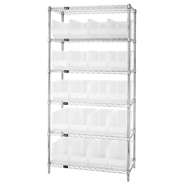 Quantum Storage Systems Shelving Unit, 36 in W x 74 in H x 18 in D, 6 Shelves WR6-265CL - main