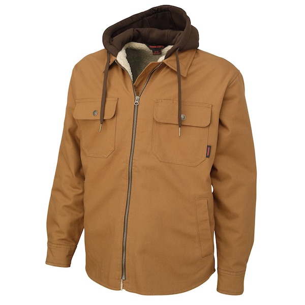 Tough Duck Duck Shirt, Sherpa-Lined, Hood, S, Brown WS032 - main