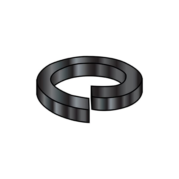 Zoro Select Split Lock Washer, For Screw Size #4 Steel, Black Oxide Finish, 30000 PK 04WSB - main