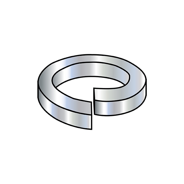 Zoro Select Split Lock Washer, For Screw Size 5/8 in Steel, Mechanical