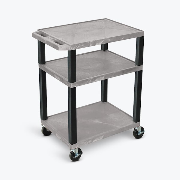 Luxor AV Cart - 34"H Three Shelves WT34GY-B - main