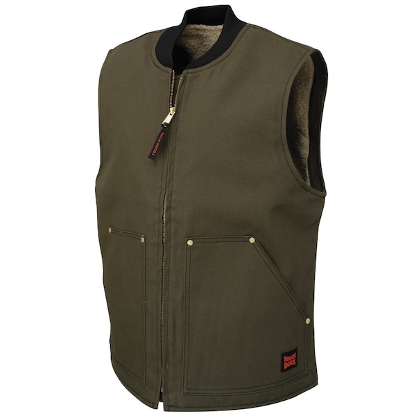 Tough Duck Vest, 100% Cotton, OLIVE, L WV061 | Zoro