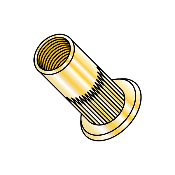 Zoro Select Rivet Nut, 3/8"-16 Thread Size, 0.660 in - 0.670 in Flange Dia., .835 in - .865 in L, Steel XS-37312S - main