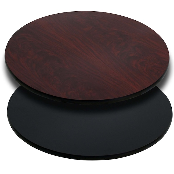 Flash Furniture Round Round Table Top with Black or Mahogany R, 42" W, 42" L, 1.125" H, Mahogany XU-RD-42-MBT-GG - main
