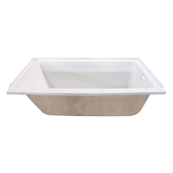 Kingston Brass XVTPN603020R 60" Acrylic DropIn Tub w/Re, 60" L, 30" W, White, Acrylic, Right XVTPN603020R - main