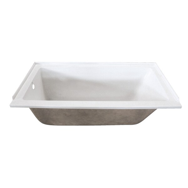 Kingston Brass XVTPN603220L 60" Acrylic Drop In Tub w/R, 60" L, 32" W, White, Acrylic, Left XVTPN603220L - main