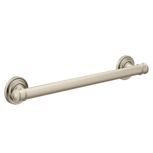 Moen Traditional Belfield 18" Grab Bar Brushed Nickel, 18" L, Stainless Steel, Brushed Nickel YG6418BN - main