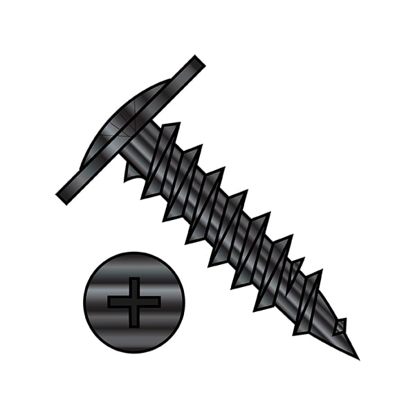 Zoro Select Drywall Screw, 8 x 2 in, Steel, Truss Head Phillips Drive