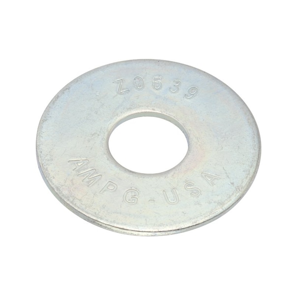 Zoro Select Fender Washer, For Screw Size 1/2 in , Steel Zinc Plated Finish, 50 PK Z0639 - main