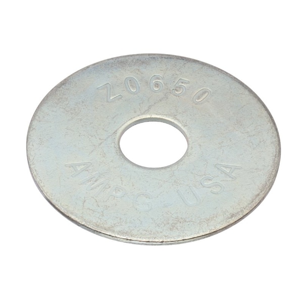 Zoro Select Fender Washer, For Screw Size 1/2" , Steel Zinc Plated Finish, 50 PK Z0650 - main