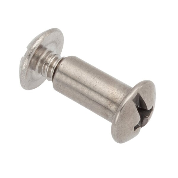 Ampg Combo Barrel/Screw, #6-32, 3/8 to 1/2 in Brl Lg, 3/16 in Brl Dia, 316 Stainless Steel Unfinished Z4105-316SS-PAK - main