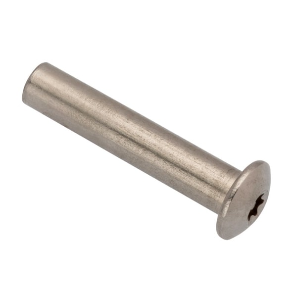 Zoro Select Barrel Bolt, #10-24, 1 1/4 in Brl Lg, 1/4 in Brl Dia, Stainless Steel Plain Z4420T6S - main