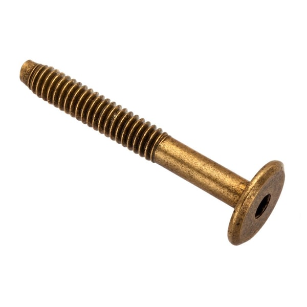 Ampg 1/4"-20 x 50 mm Hex Low Profile Machine Screw, Brass Plated Steel Z4485-BR - main
