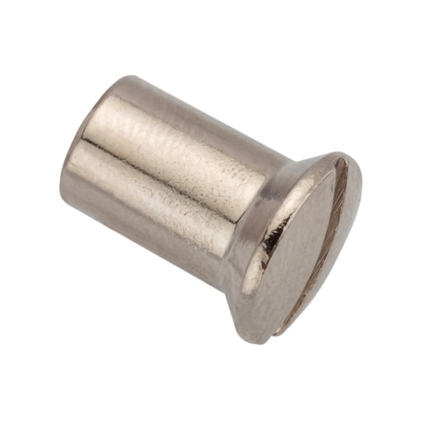 Ampg Barrel Nut, #10-32, 7/16 in Brl Lg, 1/4 in Brl Dia, Brass Nickel Plated Z4814 - main