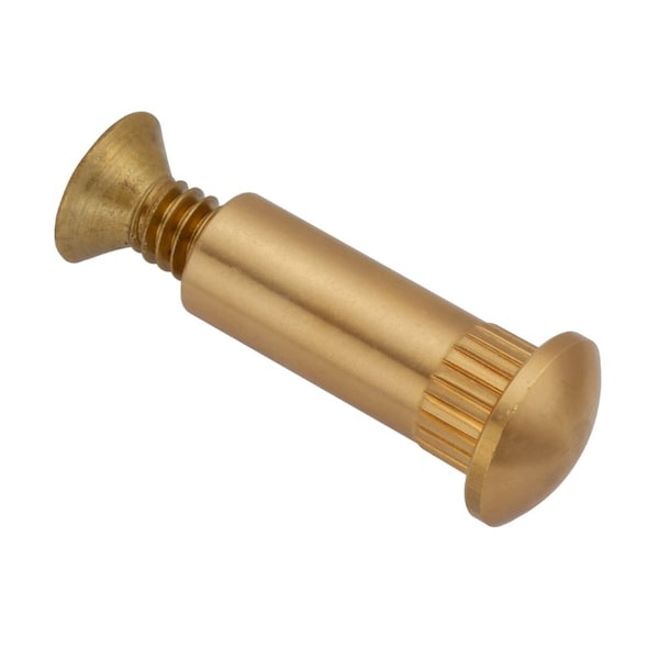Ampg Arch Barrel/Screw, 1/4"-20, 1-3/16 in Brl Lg, 3/8 in Brl Dia, Brass Unfinished Z5156 - main