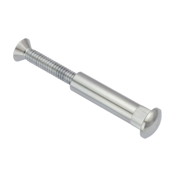 Zoro Select Arch Barrel, 1/4"-20, 1 9/16 in Brl Lg, 3/8 in Brl Dia, Brass Chrome-Plated Z5200 - main
