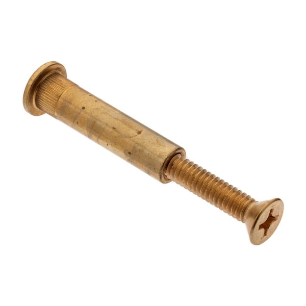 Zoro Select Arch Barrel, 1/4"-20, 1 9/16 in Brl Lg, 3/8 in Brl Dia, Steel Brass-Plated Z5217 - main