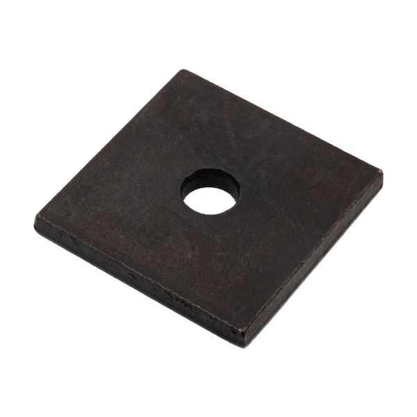 Zoro Select Square Washer, Fits Bolt Size 3/8 in , Steel Black