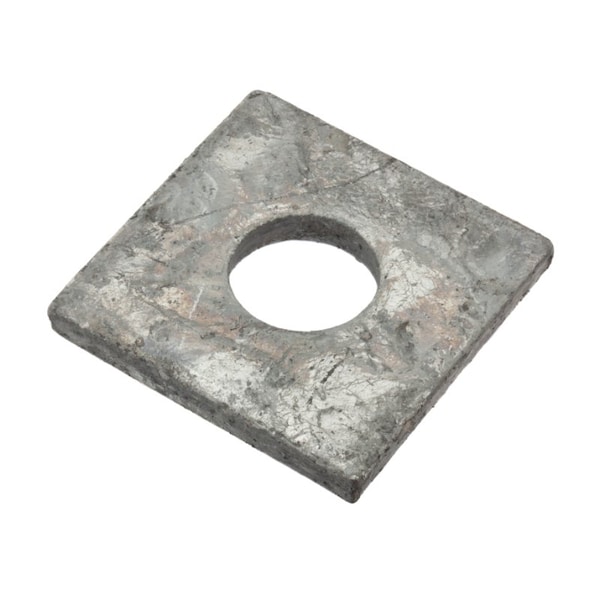 Zoro Select Square Washer, Fits Bolt Size 3/4 in Low Carbon Steel, Galvanized Finish Z8958G