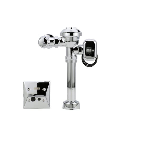 Zurn Toilet Automatic Flush Valve, 1.28 gpf gpf, Polished Chrome, 1 in, 1 1/2 in Spud Coupling ZEMS6000PL-HET - main