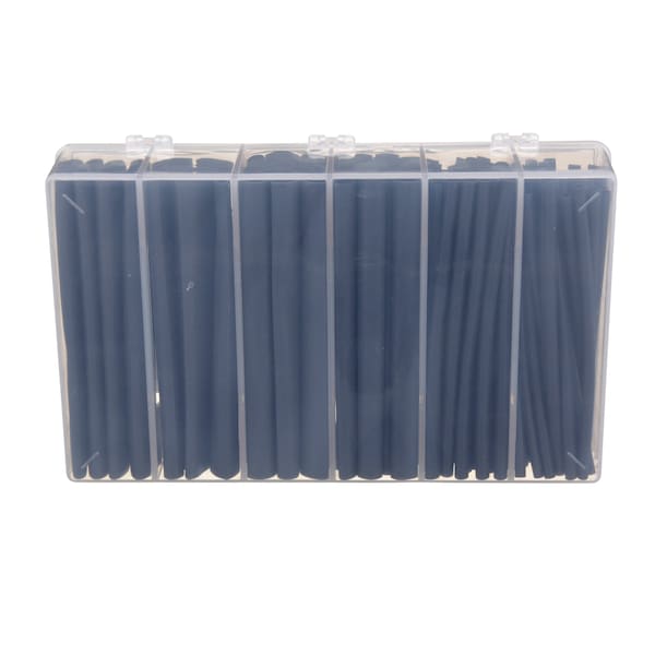 3M Heat Shrink Tube Kit, Thin Wall, 2:1 I.D. Shrink Ratio, Black