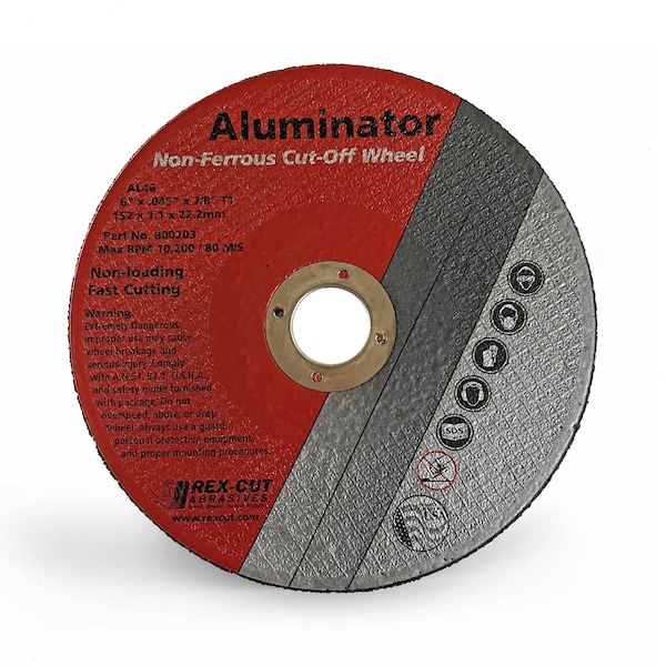 Rex Cut Aluminator Cut Off Wheel 6 X .045 X 7/8 T1 Aluminator 800203 - main