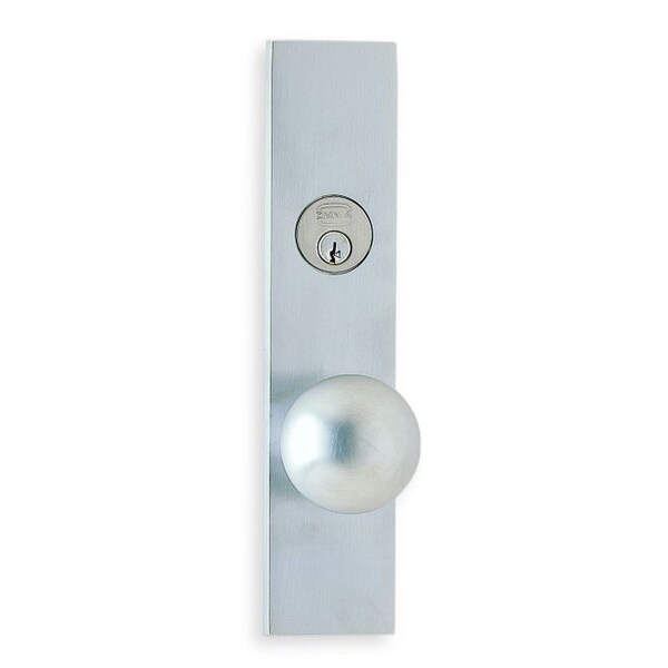 Omnia LH Storeroom 234BS Mort Stainless 198 Knob 12000 Plate Satin Chrome 12198EW60L3 - main
