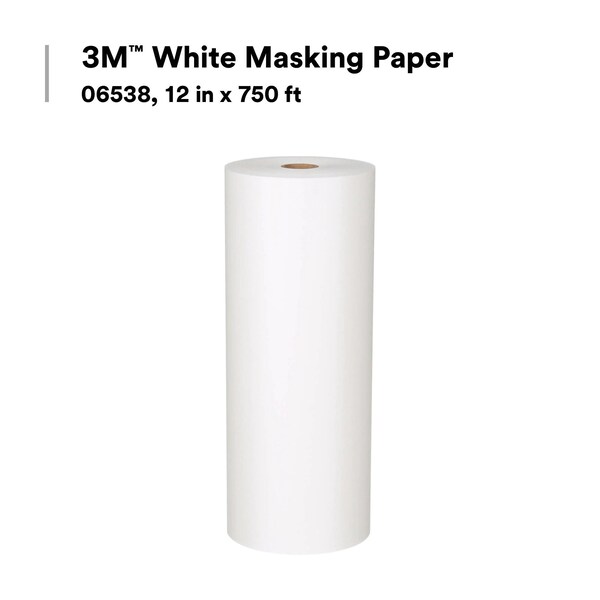 3M Masking Tape, White, 12" x 750 ft. 70070460699 - main