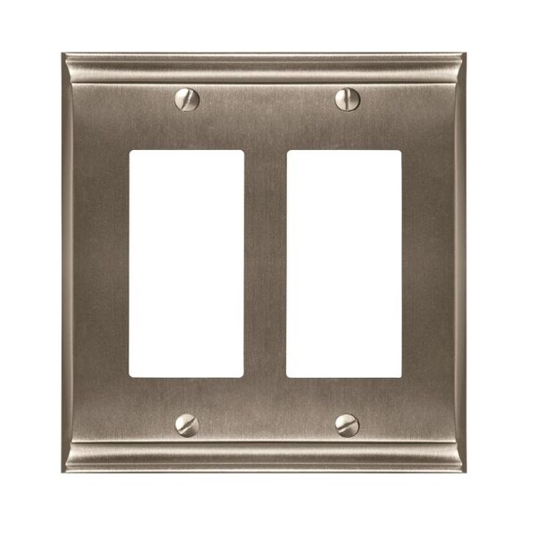 Amerock Candler 2 Rocker Wall Plates, Number of Gangs: 2 Zinc, Satin Nickel Finish BP36505G10 - main