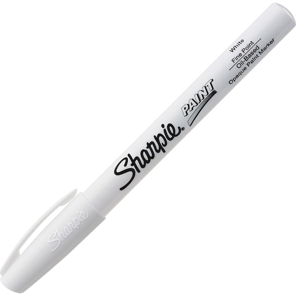 Sharpie Paint Marker, Fine Tip, White Color Family, Paint, 12 PK